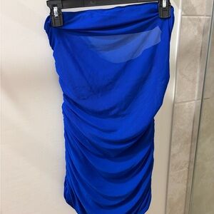 SHEIN Royal Blue Ruched Mini Dress